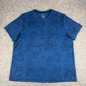 Nike Dri Fit ADV Running Division T-Shirt Polyester Blue Mens XL